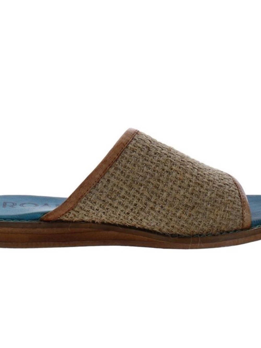 Woven Slide Sandal in Natural Beige and Brown